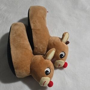 Adorable Reindeer Kids Slippers - Brown